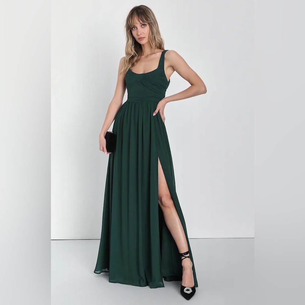 Lulu's Dark Teal Sleeveless Maxi Dress